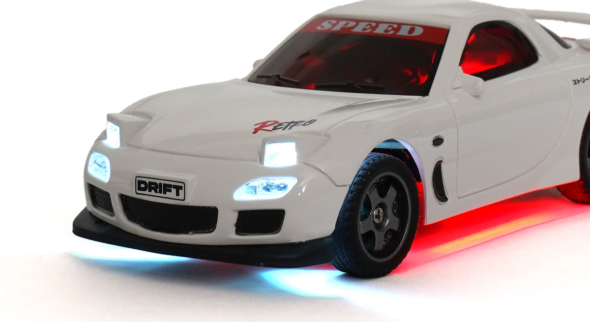RCG Racing Micro DC 'Legends' 1/43 Drift Car - JDM R7 White