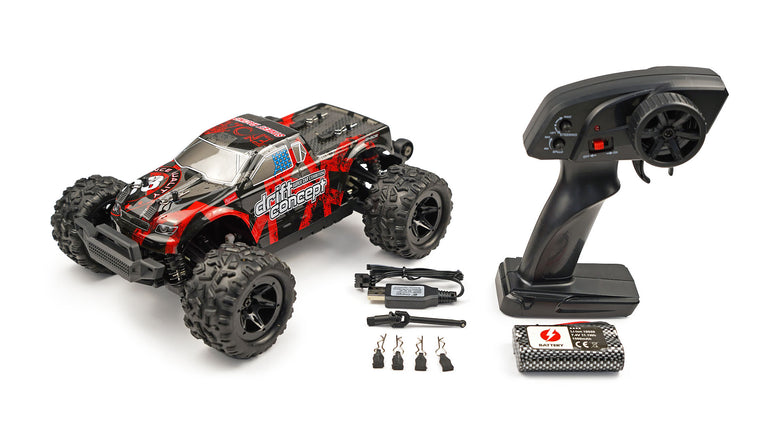 RC Geeks | RCG Racing 18-Series 1/18 Brushless Monster Truck - Red