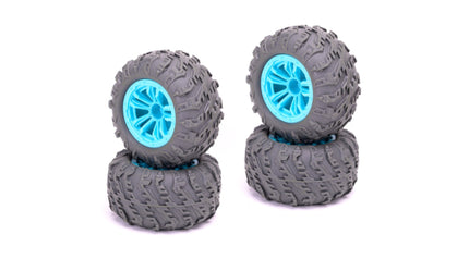 RCG Racing Wind Speed/Storm Rider Wheels & Tyres Blue (4pcs)