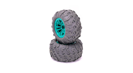 RCG Racing Wind Speed/Storm Rider Wheels & Tyres Green (2pcs)