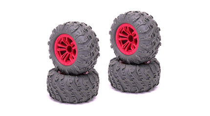 RCG Racing Wind Speed/Storm Rider Wheels & Tyres Red (4pcs)