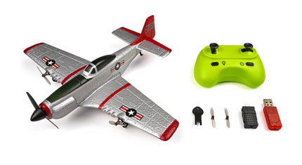RC Geeks | RCG Racing ZY-908 War Bird Mini Plane - Silver/Red