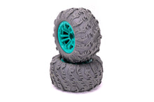 RCG Racing Wind Speed/Storm Rider Wheels & Tyres Green (2pcs)