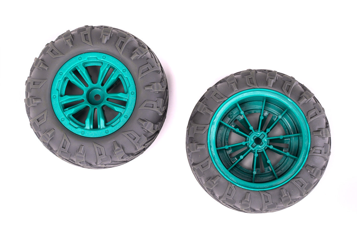RCG Racing Wind Speed/Storm Rider Wheels & Tyres Green (2pcs)