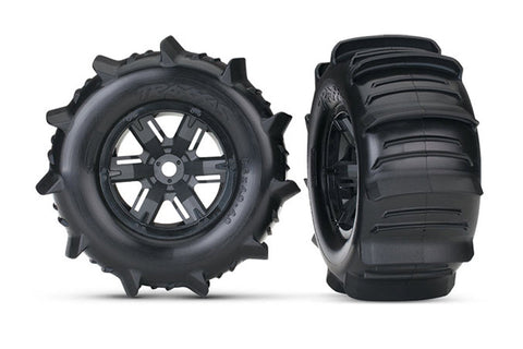 Traxxas X-Maxx Paddle Tyres Mounted on Black Wheels (2) Car Accessories Traxxas 