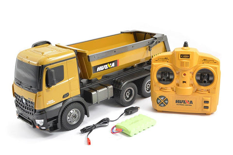 HuiNa 1/14 RC Dump Truck 2.4G 10ch with Die Cast Cab, Bucket & Wheels Tanks & Construction HuiNa 