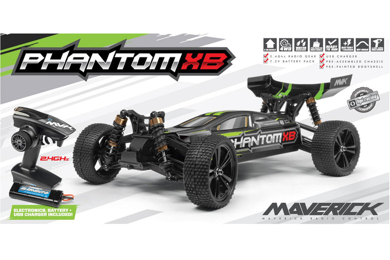 RC Geeks | Maverick Phantom XB 1/10 Buggy - Black/Green